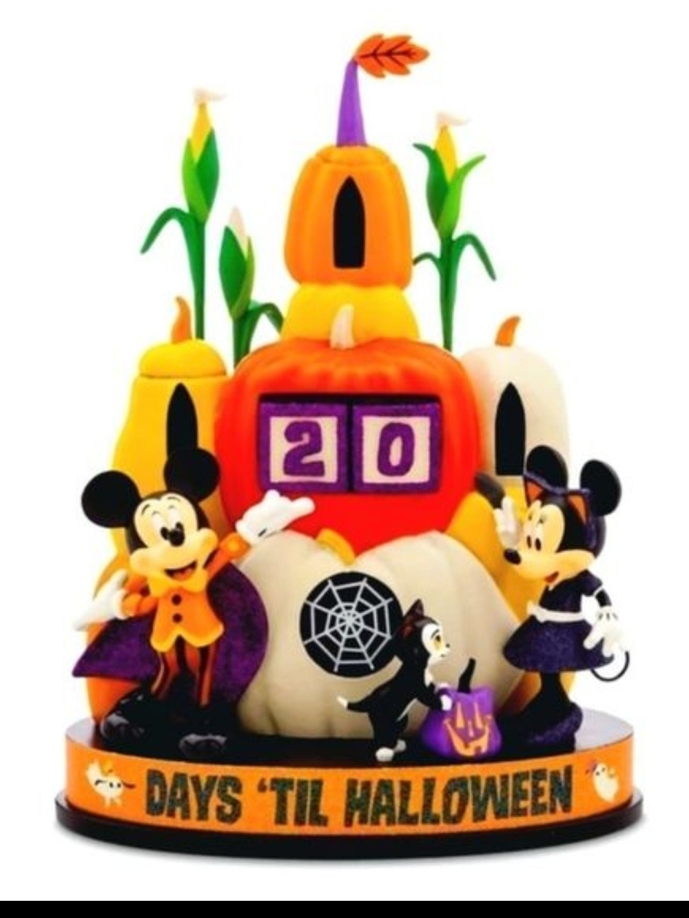 Halloween Countdown Pumpkin Display with Mickey & Minnie